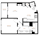 633 sq. ft. A1 floor plan