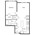 640 sq. ft. A2 floor plan