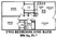 896 sq. ft. A floor plan