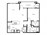 875 sq. ft. A3U floor plan