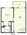 600 sq. ft. B13 floor plan