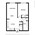 670 sq. ft. A1/50% floor plan