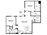 1,256 sq. ft. B3 Ansi floor plan