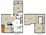 1,200 sq. ft. B1 floor plan