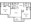 905 sq. ft. B1 floor plan