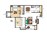 836 sq. ft. B1 floor plan