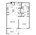 689 sq. ft. A2H floor plan