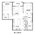 1,055 sq. ft. B5 floor plan