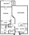 735 sq. ft. B floor plan