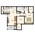 885 sq. ft. C floor plan