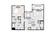 796 sq. ft. A3 floor plan