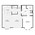 933 sq. ft. A4S Pissaro floor plan