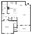 877 sq. ft. Cedar floor plan