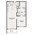 814 sq. ft. A6 floor plan