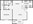687 sq. ft. B floor plan