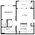 628 sq. ft. to 744 sq. ft. A2 floor plan