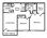 851 sq. ft. Ferndale floor plan