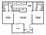 962 sq. ft. B4WD floor plan
