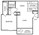 624 sq. ft. B floor plan