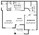 749 sq. ft. A2 floor plan