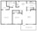 792 sq. ft. to 813 sq. ft. D floor plan