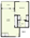 610 sq. ft. B9 floor plan