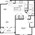 709 sq. ft. to 717 sq. ft. Monticello floor plan