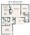 998 sq. ft. Cambridge floor plan