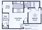 558 sq. ft. to 620 sq. ft. floor plan