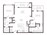 1,206 sq. ft. B2D floor plan