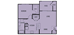 695 sq. ft. Bellheather(A2) floor plan