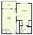 549 sq. ft. B1 floor plan