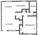 655 sq. ft. A2 floor plan