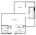 1,056 sq. ft. to 1,103 sq. ft. A6 floor plan