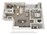 1,019 sq. ft. to 1,050 sq. ft. A6 floor plan