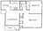 842 sq. ft. B floor plan