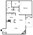 729 sq. ft. Monet floor plan