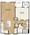852 sq. ft. Wright floor plan