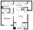 594 sq. ft. A1 floor plan