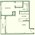 662 sq. ft. A3 floor plan
