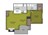 677 sq. ft. A floor plan